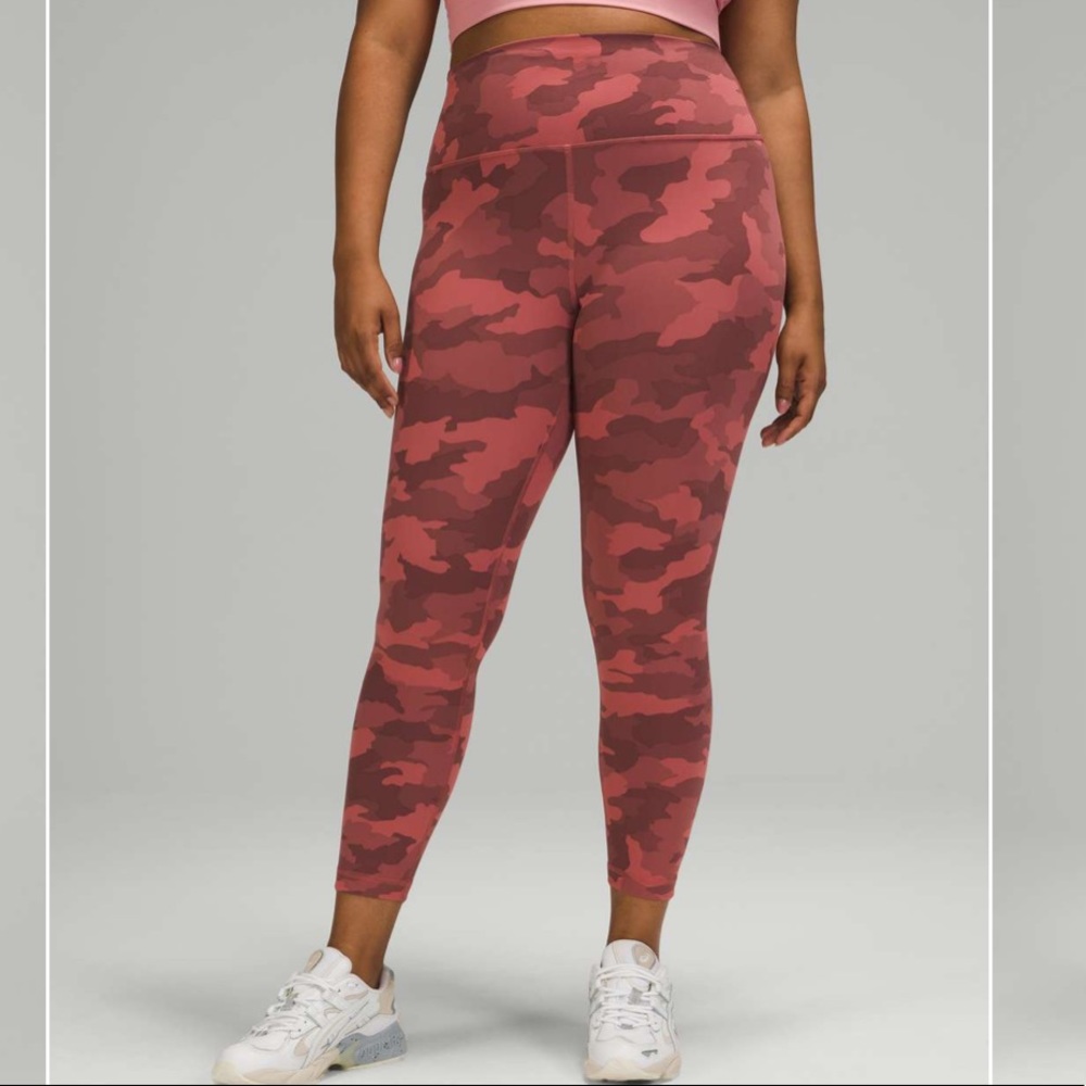 Lululemon WunderTrain High Rise - Heritage 365 Camo Brier Rose - Size 4